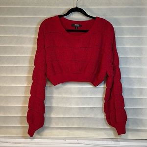 Hera Collection red cropped-top knit sweater - Large
